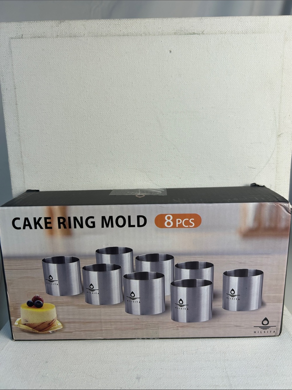 Stainless Steel Silver Cake Ring Mold Set - 8 Pieces